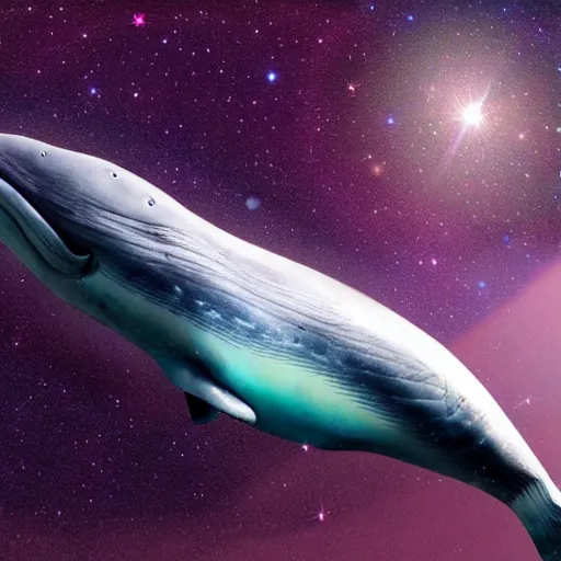 Prompt: photo realistic cosmic whale