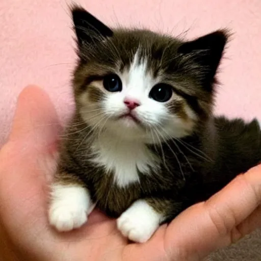 Prompt: very very very very very very very cute chibi adorable beautiful munchkin cat