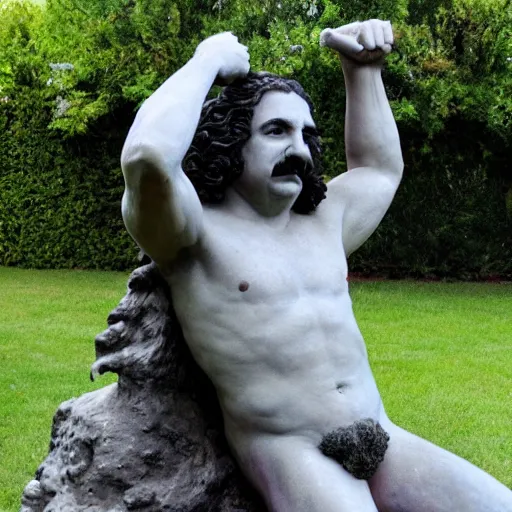 Prompt: Ron Jeremy as the David Statue