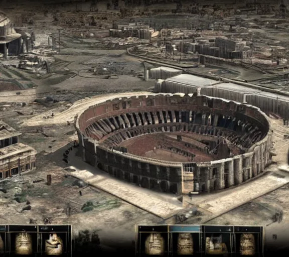 Image similar to Screenshot of reconstruction of Coloseum in Rome from Fallout: New Vegas (2010), screenshot from Fallout: New Vegas (2010)