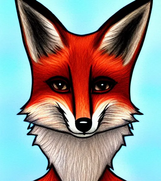 Image similar to expressive stylized master furry artist digital colored pencil painting full body portrait character study of the fox small head fursona animal person by master furry artist blotch