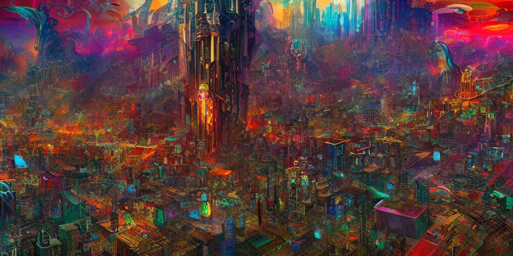Image similar to DMT city by Android Jones