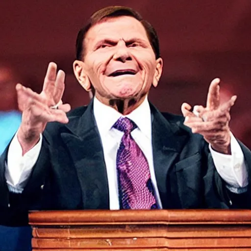 Image similar to kenneth copeland showering in money and coins while performing in church