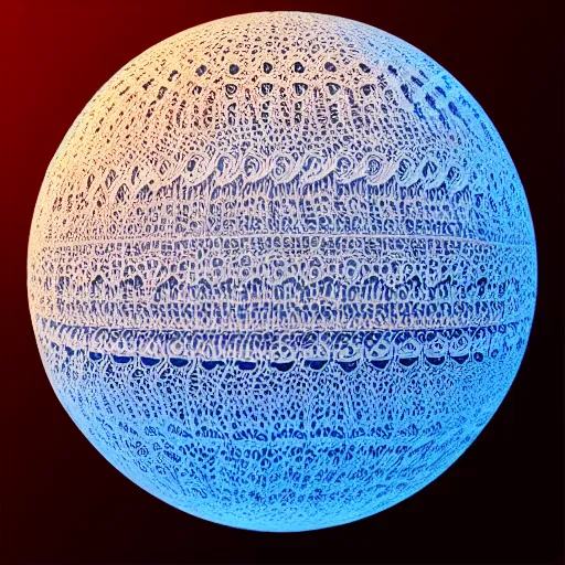 Prompt: intricate lace cloth covering a glowing sphere