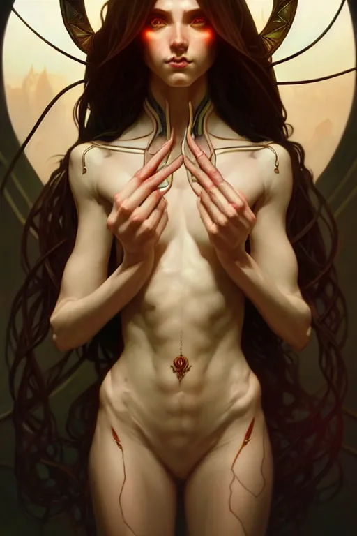 Prompt: symmetry!!! portrait of an elf, fantasy, complex, with a great figure, highly detailed, dynamic lighting, digital art, digital painting, artstation, wlop, clear focus, illustration, works by artgerm, greg rutkowski and alphonse mucha, 8 k