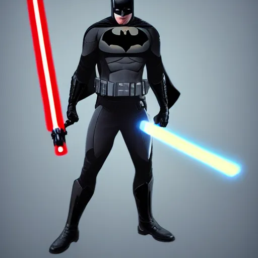 Image similar to Batman using a lightsaber, hyperdetailed, artstation, cgsociety, 8k