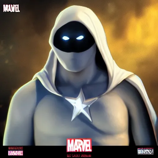 Prompt: Marvel Comics Moon Knight profile picture, ps5, detailed, very detailed