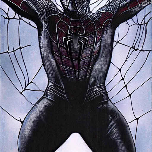 Image similar to spiderman by giger