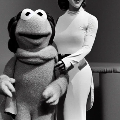 Image similar to princess leia hosting the muppet show