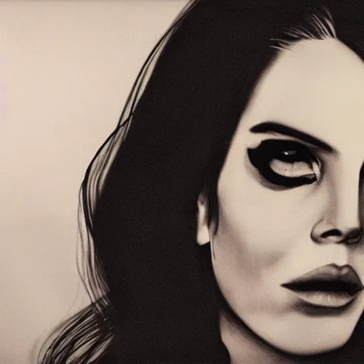 Image similar to trail cam footage of lana del rey, photorealistic, horror