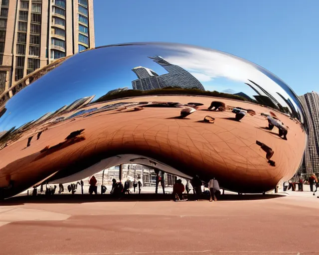 Image similar to the bean in chicago but it's made of meat