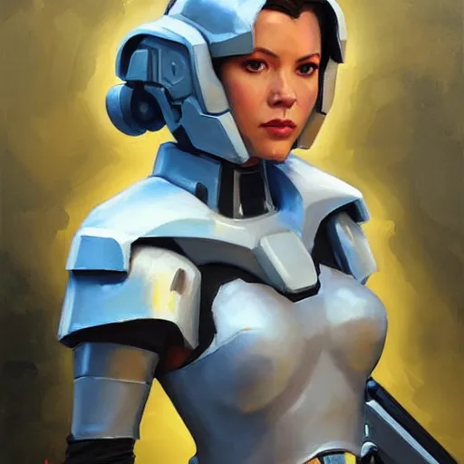 Prompt: greg manchess portrait painting of partially armored leia organa as overwatch character, medium shot, asymmetrical, profile picture, organic painting, sunny day, matte painting, bold shapes, hard edges, street art, trending on artstation, by huang guangjian and gil elvgren and sachin teng
