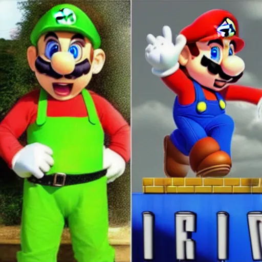 Image similar to super mario in real life