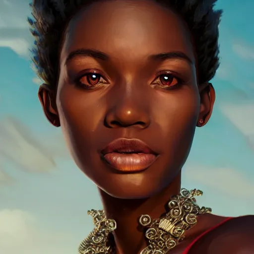 Prompt: highly detailed portrait of an african american woman in superhero costume in gta v, stephen bliss, unreal engine, fantasy art by greg rutkowski, loish, rhads, ferdinand knab, makoto shinkai and lois van baarle, ilya kuvshinov, rossdraws, tom bagshaw, global illumination, radiant light, detailed and intricate environment