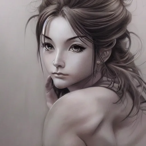 Prompt: pencil art, detailed portrait of anime girl, intricate, hyper detailed, realistic, oil painting, by julie bell, frank frazetta, cinematic lighting