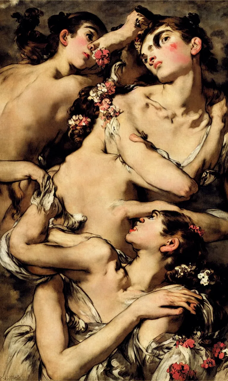 Image similar to fragrance advertising campaign by eugene delacroix, highly detailed, intricate