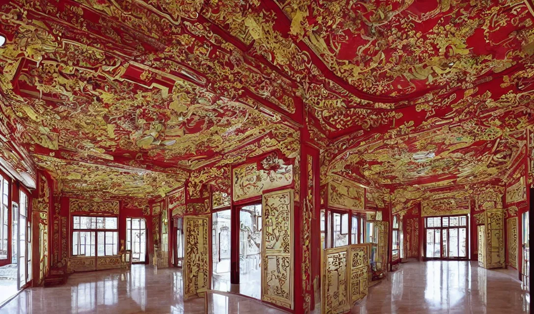 Prompt: symmetry!! a gorgeous chinese palace, by stuio ghibli