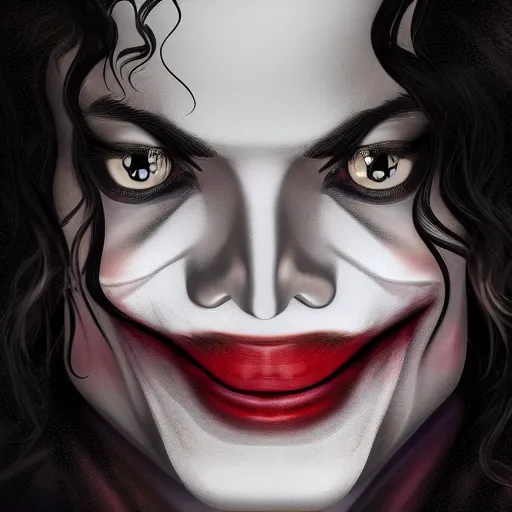 Prompt: Michael Jackson is The Joker, hyperdetailed, artstation, cgsociety, 8k
