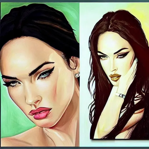 Prompt: “Megan Fox diamonds paintings”