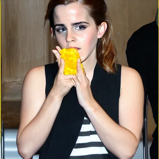 Prompt: emma watson eating beans