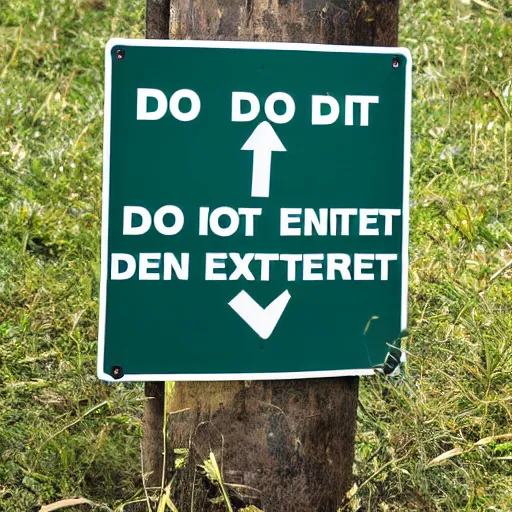 Image similar to A sign that says Do Not Enter