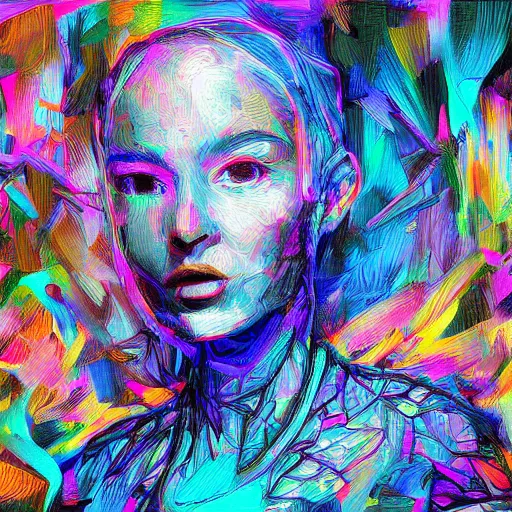 Prompt: A collection of pieces of art made with Artificial Intelligence, art style by Bryen Frost