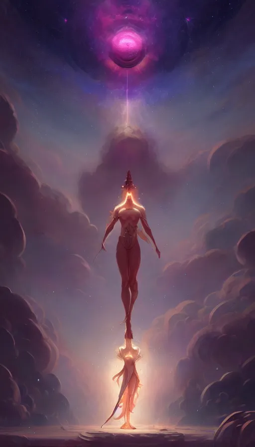 Prompt: greek god, epic scene, colors, holy, full body, galaxy, and, stars, atmosphere, unreal engine, pixar, video game, ethereal, insanely detailed, symmetrical, concept art, peter mohrbacher, charlie bowater, artstation, cinematic, video game, digital painting, artist maena, 4 k