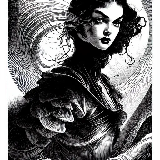 Prompt: portrait soft light, by bernie wrightson and killian eng and joe fenton, inspired victorian sci - fi, etching, fine, sharp high detail, print,