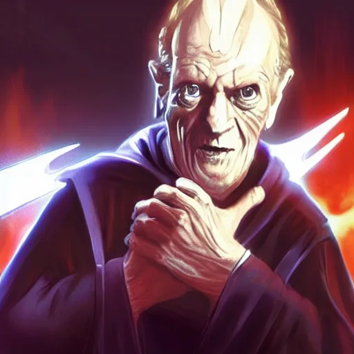 Image similar to “ palpatine as a stereotypical gamer neckbeard ”