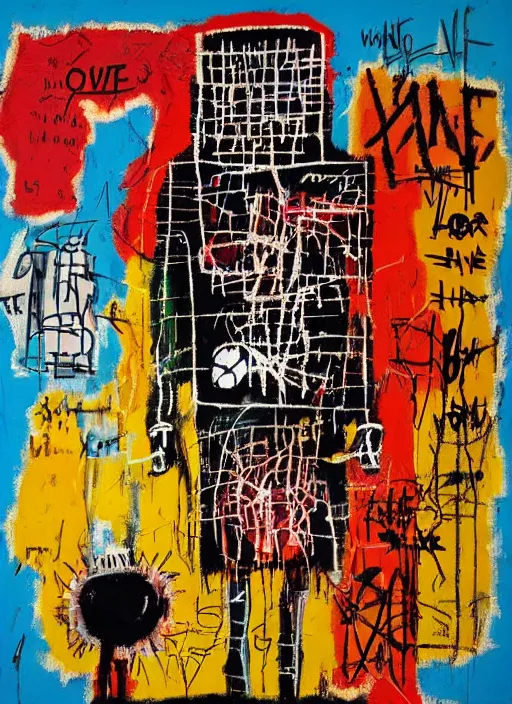 Image similar to love war and apocalypse, street art, jean - michel basquiat