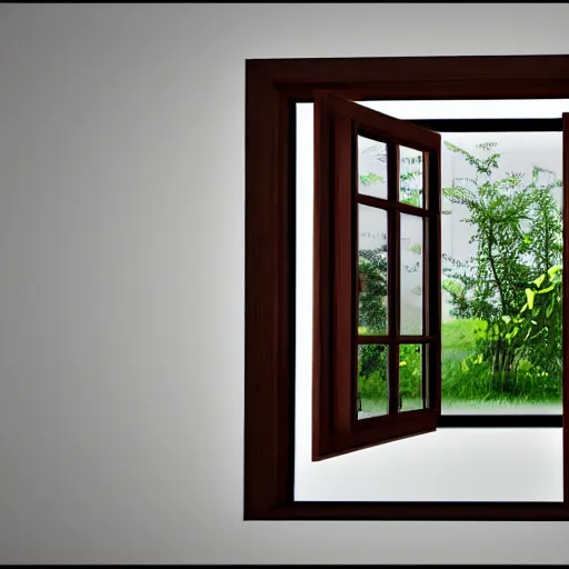 Image similar to 3 d rendered image of opening window, fresh air blender 3 d keyshot unreal engine