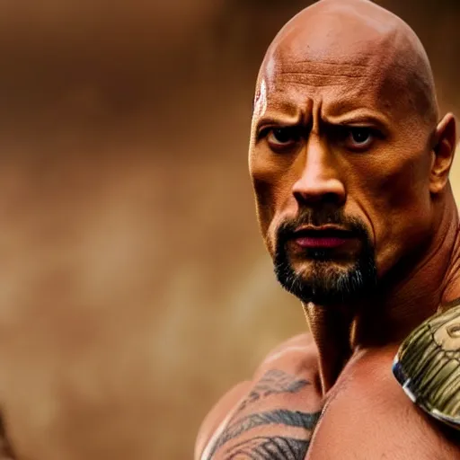 Image similar to Dwayne Johnson as dinasty warrior ,dramatic, intricate, highly detailed, smooth, sharp focus, film still, 8K