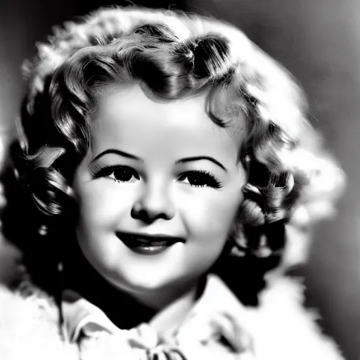 Prompt: Stunning portrait photo of Shirley Temple
