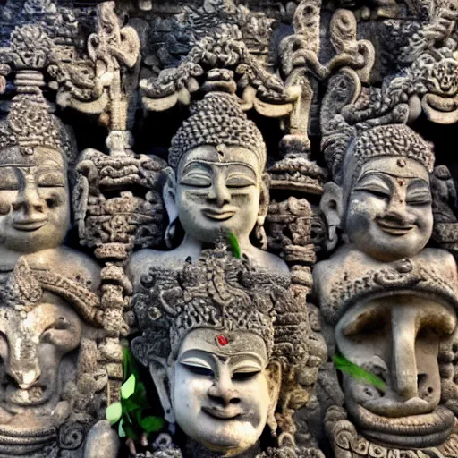 Prompt: bali temple, perfect faces