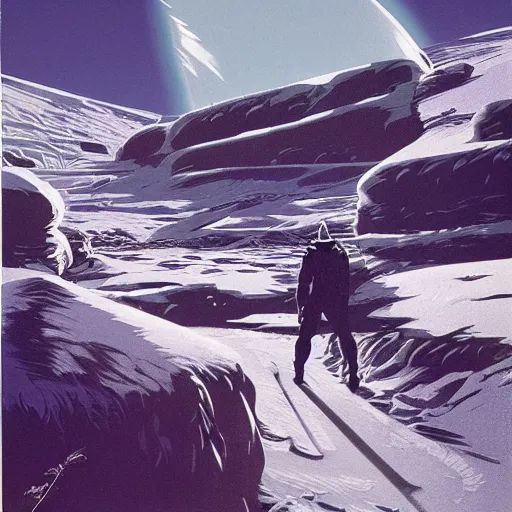 Prompt: Grassy frontiers on a frozen world, cinematic perspective, by Syd Mead, John Harris, Federico Pelat