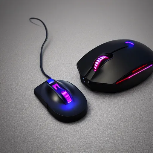 Image similar to cyberpunk style computer mouse, product photo, ultra detail, octane render