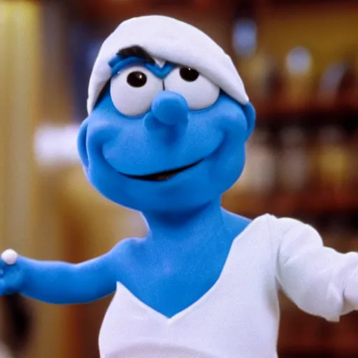 Image similar to Tom Cruise as a smurf