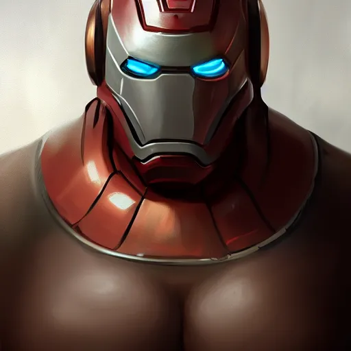 Prompt: beautiful morbidly obese ironman with psycho eyes, intricate, elegant, highly detailed, digital painting, artstation, concept art, smooth, sharp focus, illustration, art by WlOP