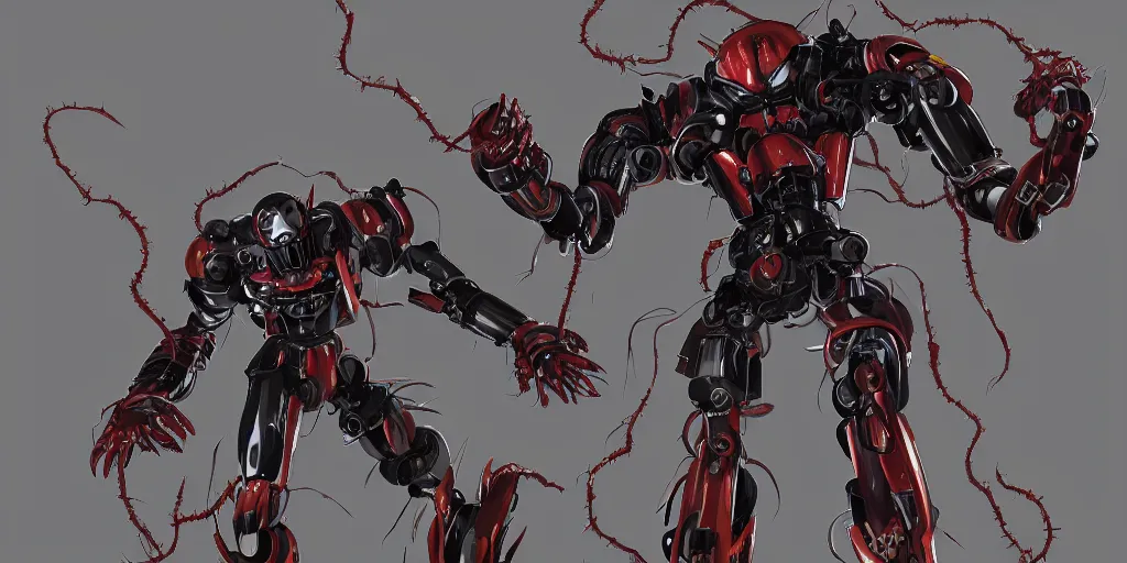 Image similar to Pennywise Mecha exposed to the symbiote and became Venom. concept art,high detailed,fine art,trending on Artstation,smooth draw.