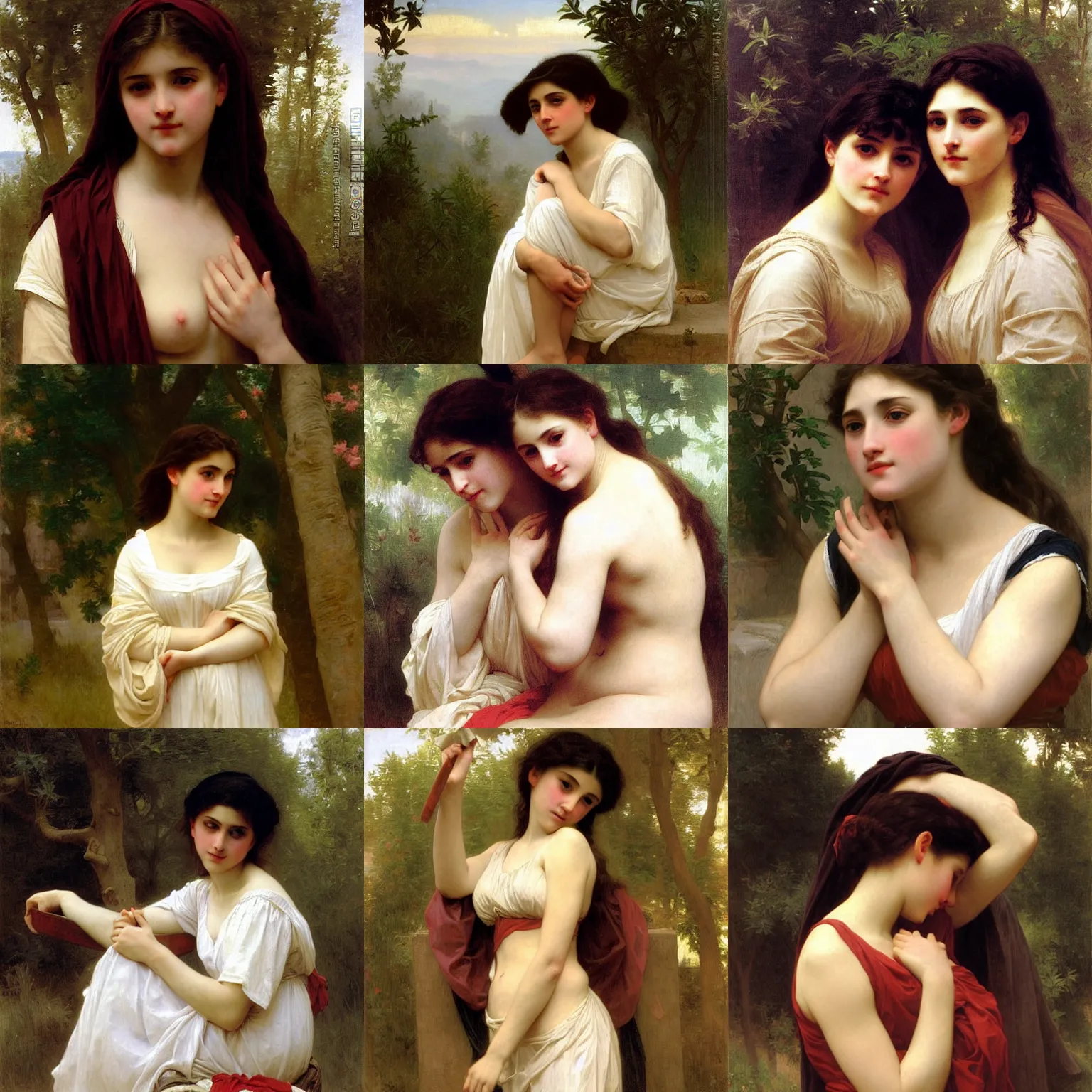 Prompt: young women by bouguereau