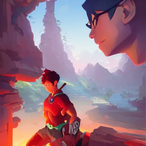 Image similar to hero world nintendo switch, behance hd by jesper ejsing, by rhads, makoto shinkai and lois van baarle, ilya kuvshinov, rossdraws global illumination