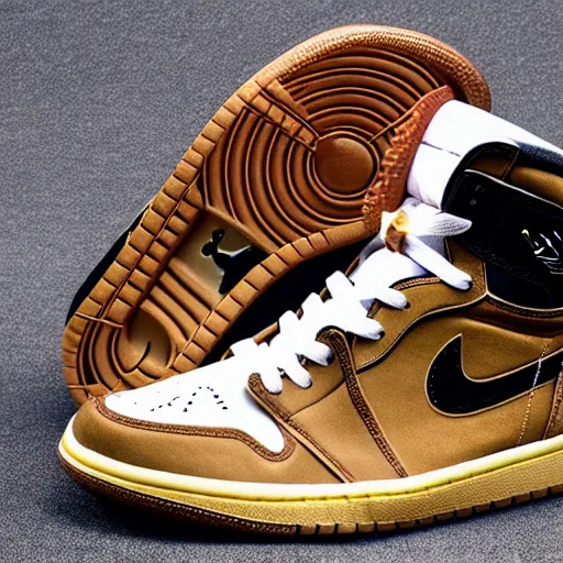 Image similar to a pair of nike air jordan 1 travis scott high og mocha