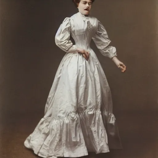 Prompt: woman_dressed_in_a_vaporous_wrapped_large_victorian_cream_roses_silk_semi-transparent_blue_and_cream_dress_fashion_is_running_DD_fanta_-H_1024_-W_1024_-n_9_-i_-