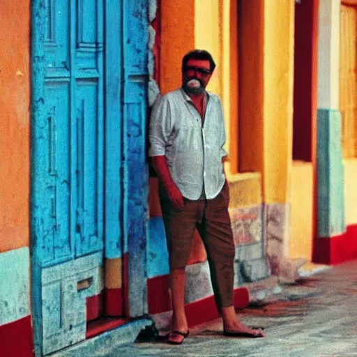 Image similar to Luis inacio Lula Vacation in Cuba, photo made by Slim Aarons, award winning