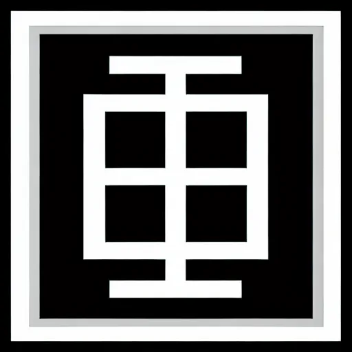 Prompt: minimal geometric logo by karl gerstner, monochrome, centered, symetrical, bordered