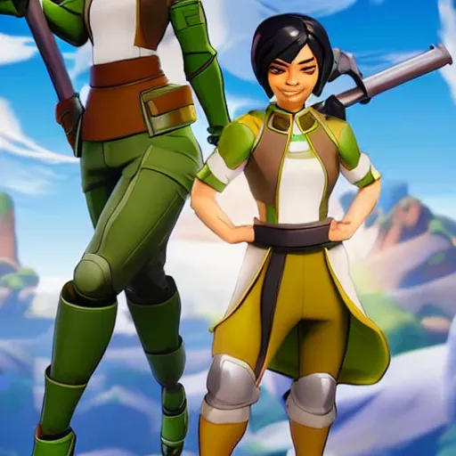 Image similar to toph beifong in fortnite, character render, full body shot, highly detailed, in game render