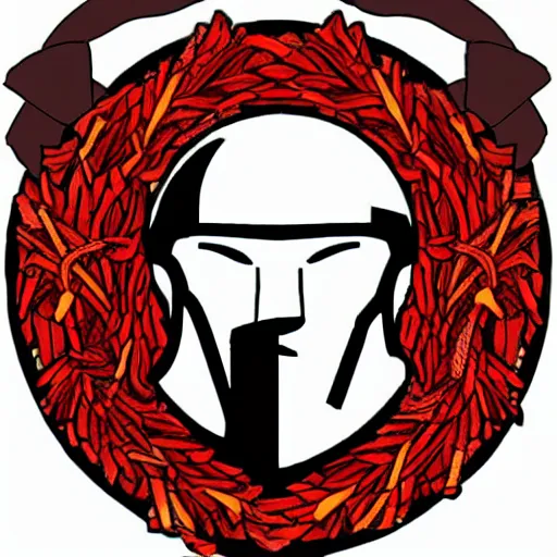 Image similar to sparta helmet with a wreath circular logo