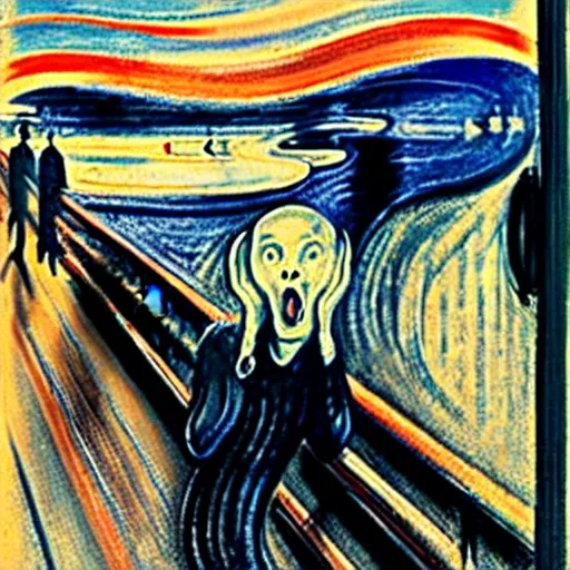 Image similar to the scream in reailistic