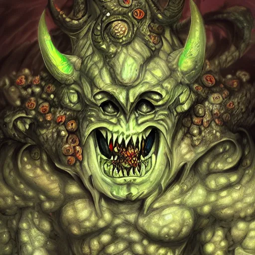 Image similar to A demon of Nurgle, highly detailed, digital art, sharp focus, trending on art station, anime art style