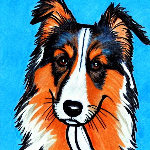 Image similar to australian shepard drawn by neil gaiman